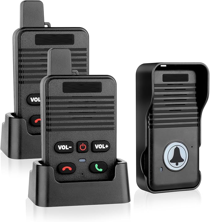 Wireless Door Bell, Full Duplex Long Range Wireless Doorbell, Waterproof 2 Way