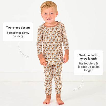 Little Sleepies Two-Piece Pajama Set for Boys & Girls, Soft Viscose from Bamboo Toddler Pajamas for Kids, Family Matching PJs