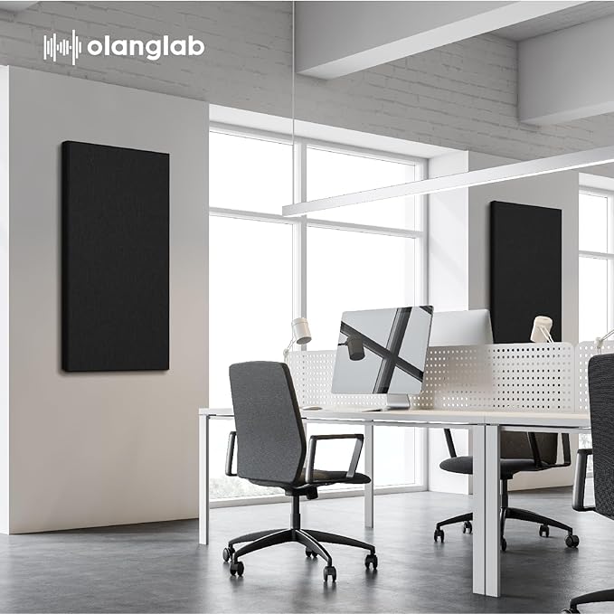 Olanglab Sound Absorbing Acoustic Wall Panels 2 Pack, Large Fabric Wrapped