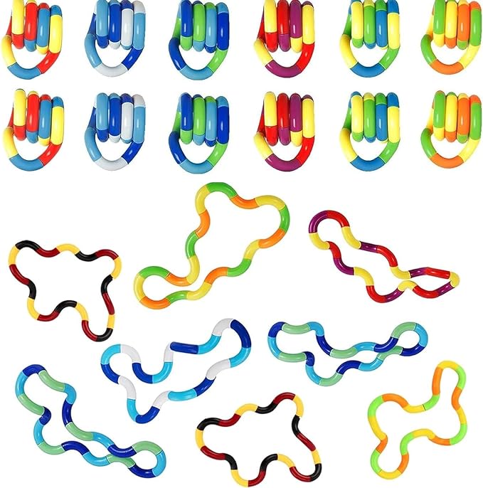 Multicolored Quiet Fidgets Toys for Unique Fidget Experience, Anti Anxiety Sensory Toys Combine into New Shapes, Brain Imagination Tools, Relax Therapy Educational Toy for Kids Boys Adults<20pcs>
