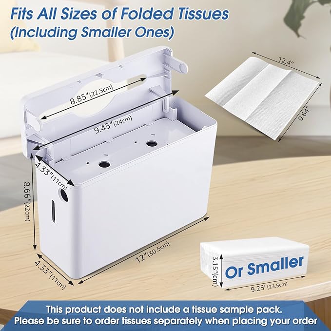 Paper Towel Dispenser Countertop, Large Capacity 200 Sheets, Non-Slip Base