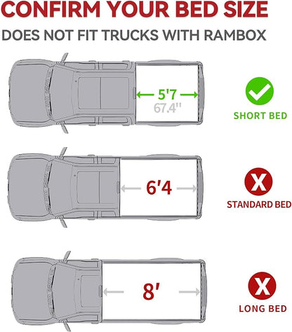YITAMOTOR Low-Profile Hard Quad-Fold Truck Bed Tonneau Cover Compatible with Ram 1500 New Body Style 2019-2026 with 5.7 ft Bed Without Rambox