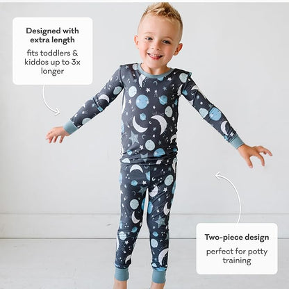 Little Sleepies Two-Piece Pajama Set for Boys & Girls, Soft Viscose from Bamboo Toddler Pajamas for Kids, Family Matching PJs