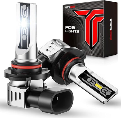 Torchbeam H10/9145 LED Fog Light Bulbs, 12000Lumens Upgrade, 600% Brightness H10 LED Fog Lights, 1:1 Replacement For Cars,Trucks,and SUVs,3-Minute Quick Installation,Pack of 2