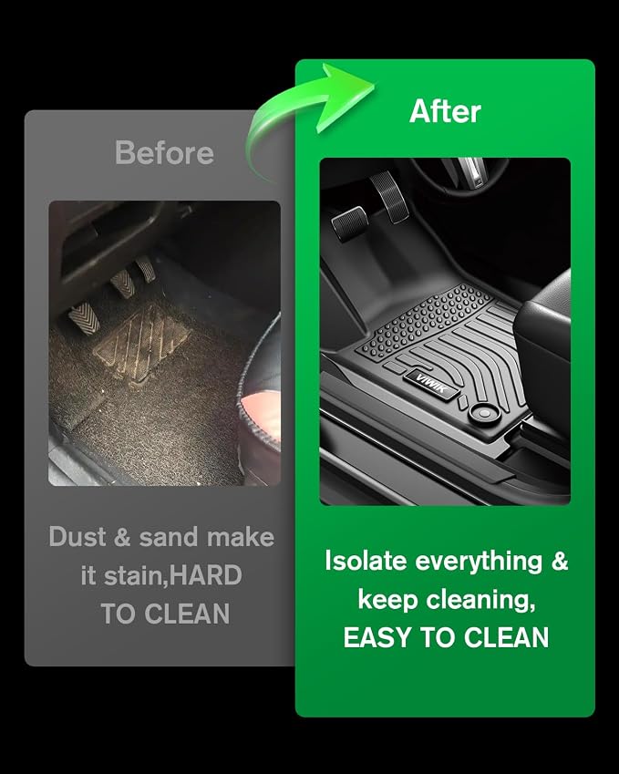 VIWIK Ford Focus Floor Mats for 2012-2018, All Weather Protection, TPE, Custom Fit 1st & 2nd Row, Car Floor Mats Ford Focus, Non-Slip, Waterproof, Easy to Clean, Odorless, Full Coverage