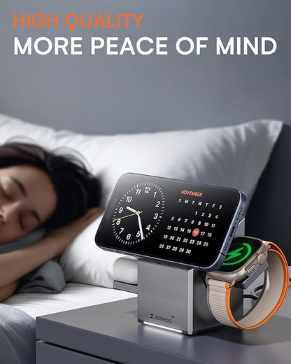 ZEEHOO 3 in 1 Charging Station for Apple, iPhone Mag-Safe Charger, Qi2 Certified