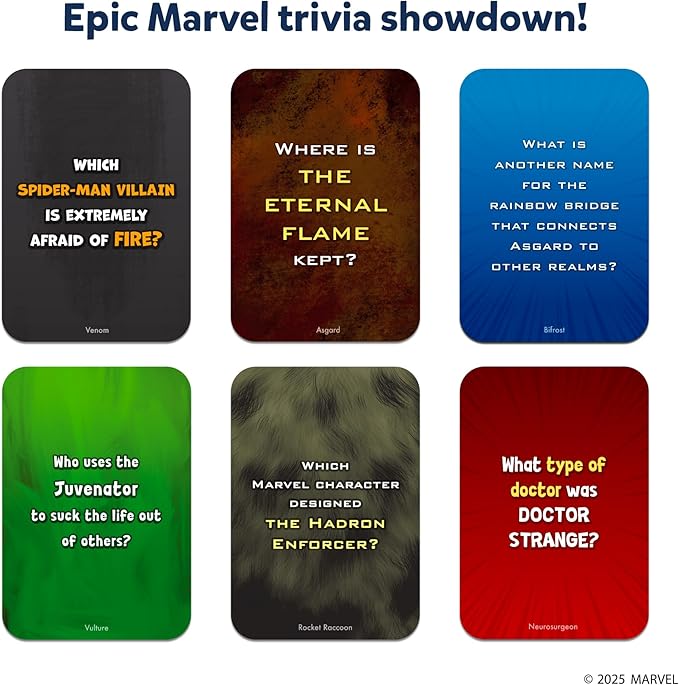 Skillmatics Card Game - Who Knows Marvel Best, Family Party Game for Boys, Girls, Teens, Adults Who Love Avengers, Spiderman, Iron Man, Hulk, Fun for Game Night, Gifts for Ages 8, 9, 10 and Up