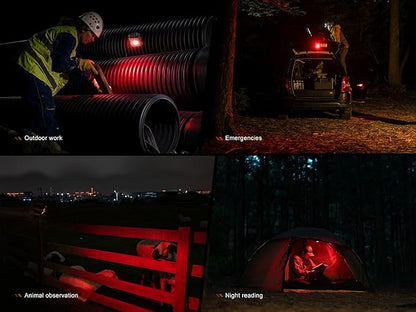 Fenix CL27R Camping Lantern Flashlight, 1600 lumens USB-C Rechargeable Waterproof Portable with White and Red LEDs and Lumentac Organizer for Hurricane Power Outage Emergency and Job Sites (Blue)