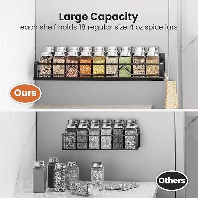 Mystozer 16.9 Inch Wide Large Capacity Magnetic Spice Rack