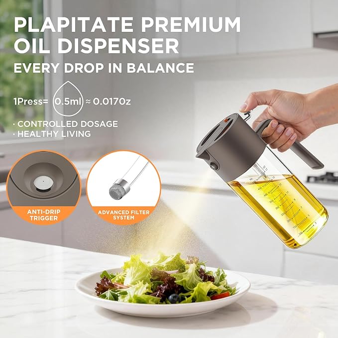 PLAPITATE 2Pcs 17oz Premium Olive Oil Sprayer