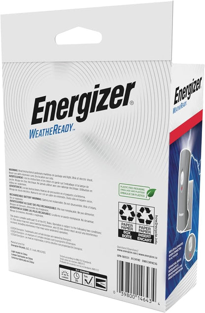 Energizer Weatheready Rechargeable Flashlights for Home, Pack of 3, Emergency Flashlight for Hurricane Supplies, Survival Kits, Power Outages, LED Flash Light with Convenient Plug-in Design