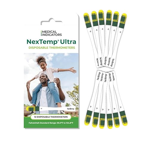 Ultra Single-Use Thermometers - Individually Wrapped Disposable First Aid Supplies with High-Accuracy Readings, for Work, Home, and Travel, Fahrenheit, 12-Pack, by Medical Indicators Inc.