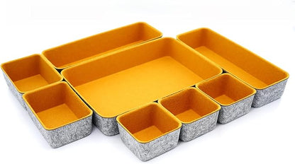 Welaxy Felt Desk Drawer Organizer Trays, 8-Piece Storage Bins