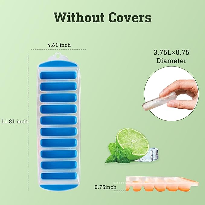 Lily's Home Silicone Narrow Ice Stick Cube Trays