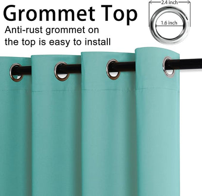 JIUZHEN Turquoise Blackout Curtains