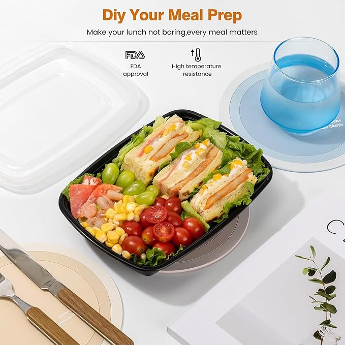 Glotoch Meal Prep Containers 1-Compartment