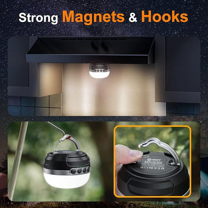 LED Camping Lantern Rechargeable 1400LM, Up to 420H Running Time Camping Tent RGB Light, 10400mAh Emergency Hanging Light for Hurricane, Power Outages, Home, Hiking