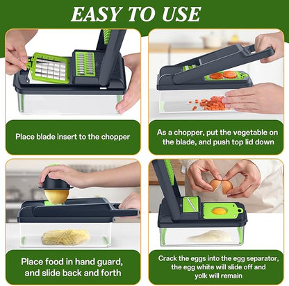 HomeHacks Vegetable Chopper Vegetable Cutter, 15 in 1 Kitchen Gadget, Onion