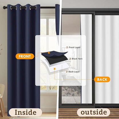 100% Blackout Curtains 63 Inch Length