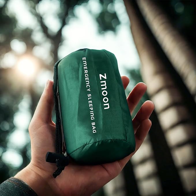 Zmoon Emergency Sleeping Bag Survival Bag, Portable Waterproof Thermal Bivy Sacks,Bivvy Bags,Camping Mylar Sleeping Bag Survival Gear Emergency Blankets Survival Shelter