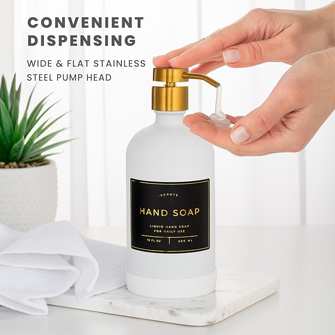 Hand and Dish Soap Dispenser for Kitchen and Bathroom, Stainless Steel Pumps