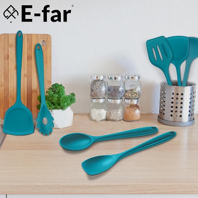 E-far 10 Pieces Silicone Cooking Utensils Set, Heat Resistant Kitchen Utensil