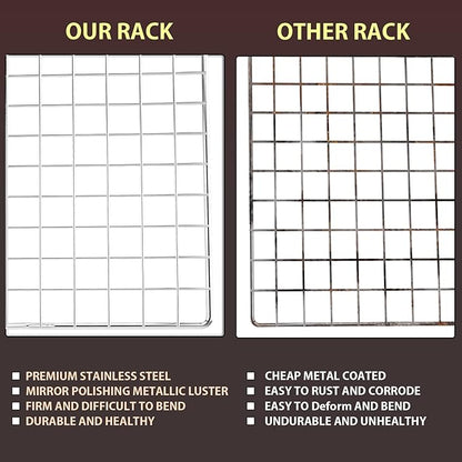 Cooling Rack for Baking, 16x10 Inches Baking Rack, Thick Wire Cookie Rack for