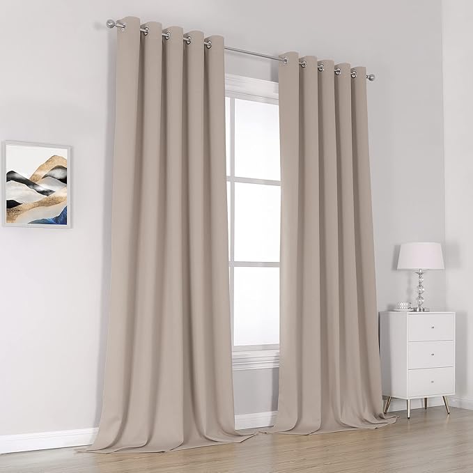 DUALIFE Light Coffee Color Curtains