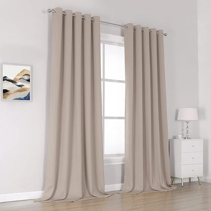 DUALIFE Light Coffee Color Curtains