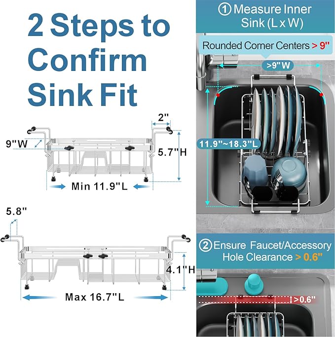 GSlife Small Over the Sink Dish Drying Rack