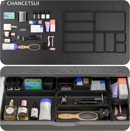 9 Pcs Stackable Drawer Organizer Trays Set, Desk Drawer Organizer Office.