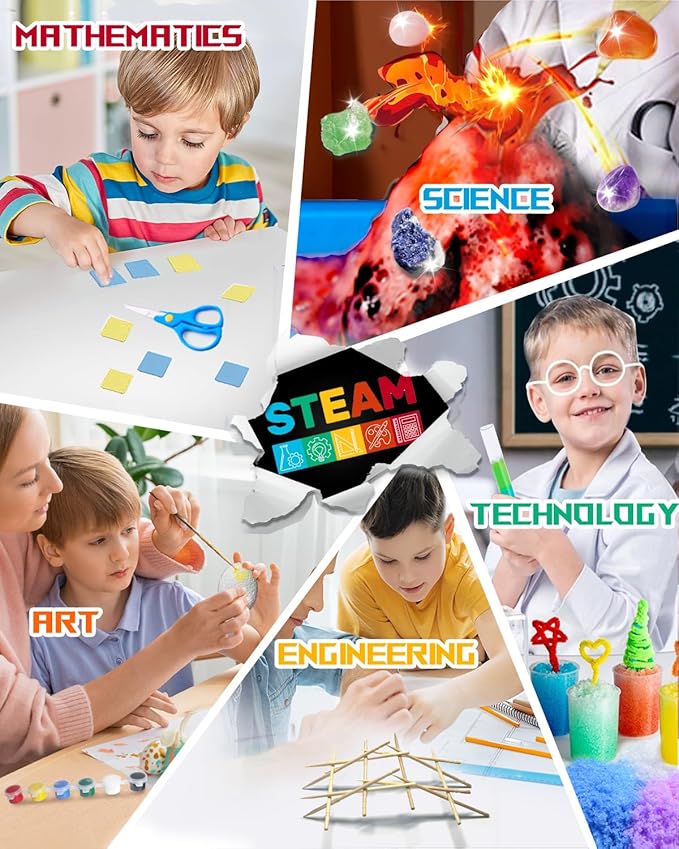 260+ Science Experiments - Over 120 pcs Science Kits for Kids Age 5-7-9-12, Boys Girls Pre School Chemistry Set & STEM Learning Educational Toys, Birthday Gifts Christmas Stocking Stuffers for Kids
