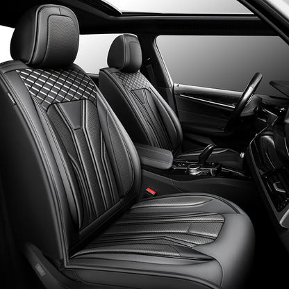 Fit Renegade Car Seat Covers for Jeep Renegade 2015-2024 -Full Set Premium Leather, Waterproof & Breathable，All-Weather Seat Cushion Protecto & Airbag Compatible, 2 Front Seat All Black