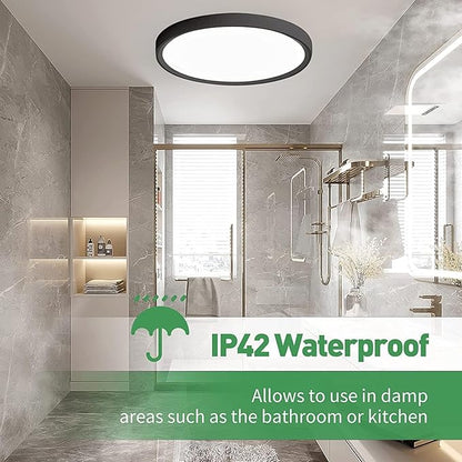 15.8 Inch Dimmable LED Flush Mount Ceiling Light, 3000K/3700K/4000K/5000K/6000K