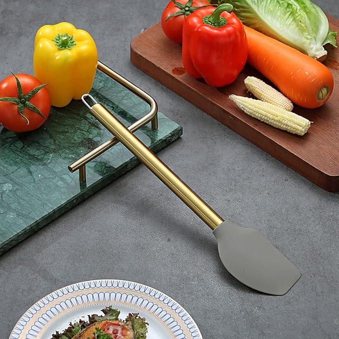 Gold Spatulas, Berglander Non-stick Silicone Flexible Scrapers Baking Mixing