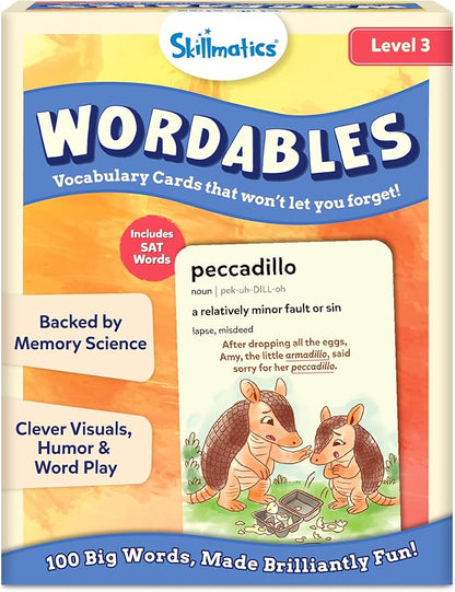 Skillmatics Vocabulary Flash Cards for SAT Prep – Learn 100 Words with Wordplay, Visuals & Soundplay, Study Aid & Educational Gift for Ages 12, 13, 14 & Up, Screen-Free Language Game