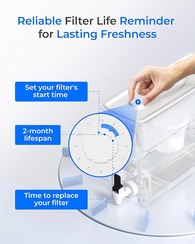 Waterdrop Fluoride-Reducing Water Filter Dispenser, 150-Gallon Long-Life
