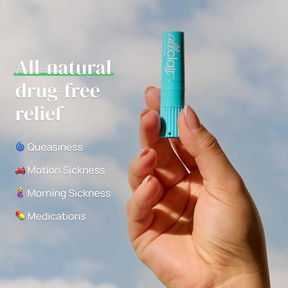 Allclair Nausea Relief Inhaler for Motion & Morning Sickness – Fast-Acting, Non-Drowsy, Natural Alternative to Pills & Patches, Travel Essential (2 Inhalers)