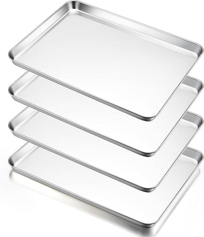 E-far Large Baking Sheets Set of 4, 20”x14” Stainless Steel Cookie Sheet Pans