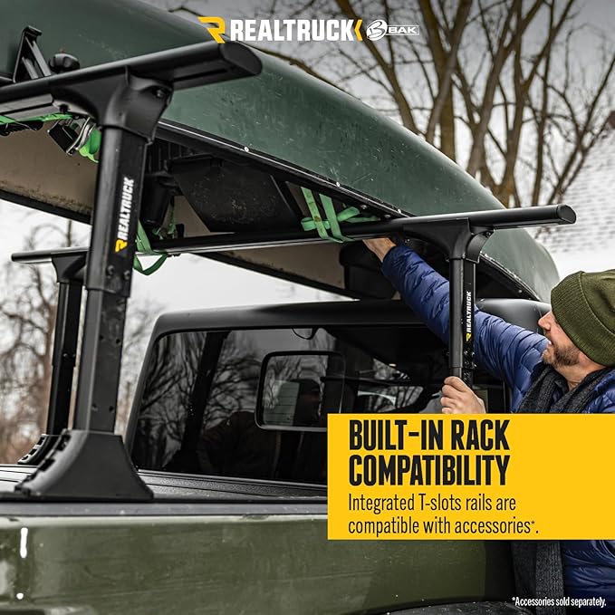 RealTruck BAK MX4 TS Hard Folding Truck Bed Tonneau Cover | 449426TS | Fits 2016-2023 Toyota Tacoma w/Track System 5' 1" Bed (61.2")