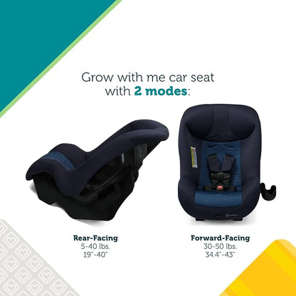 Safety 1st Smooth Ride Convertible Car Seat, 2-in-1 Rear & Forward Facing, 5-40 lbs, 30-50 lbs, Fits 3 Across, Slim Design, Latch, Machine-Washable, Travel-Ready, Steamship