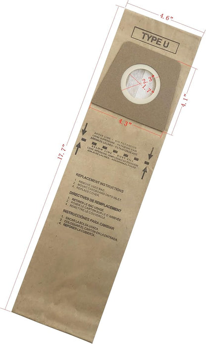 CF Clean Fairy 20Pack Vacuum Cleaner Paper Bags Compatible with Dirt Devil Royal Type U Uprights Replacement for 3920047001 3920048001 & 3920750001