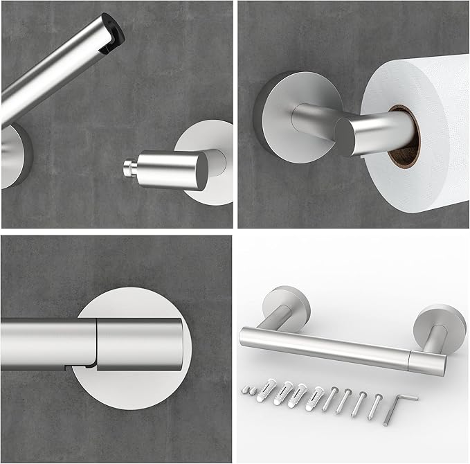RARXTR Brushed 2 Pack Toilet Paper Holder SUS304 Stainless Steel Double Post