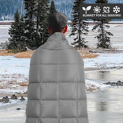Down Camping Blanket, Muti-Use Outdoor Travel Blanket, Puffy Sleeping Bag Blanket, Waterproof Packable Backpacking Quilt for Camping, Travel, Airplane, Hiking, Picnic, 55''x79''