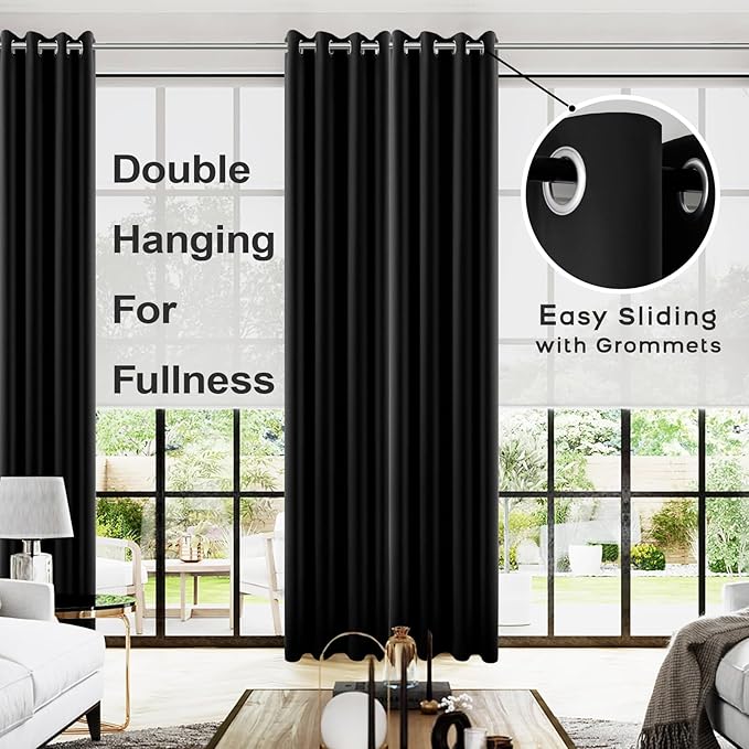 KOUFALL 132 Inch Curtains Long
