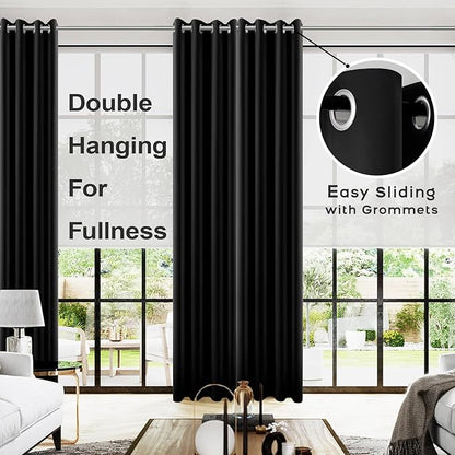 KOUFALL 132 Inch Curtains Long