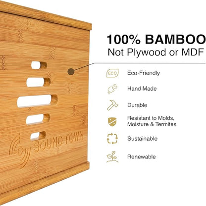 Sound Town DIY Solid Carbonized Bamboo Slanted 12U Studio Rack,