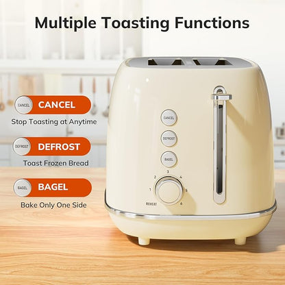 Toasters 2 Slice Retro Stainless Steel Toasters