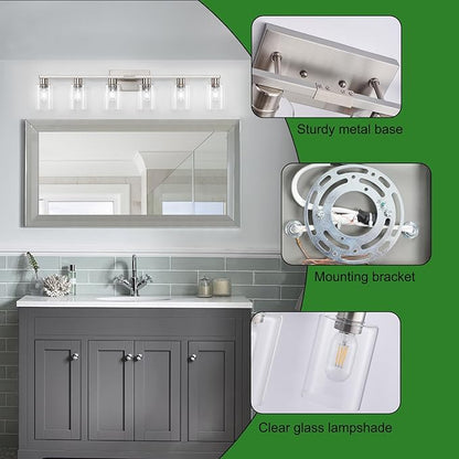 SOPEAS 6-Light Bathroom Light Fixtures, Vanity