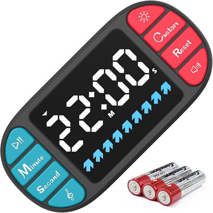 DOOMAY Digital Kitchen Visual Timer: 3.6'' Large LED Display, 3 Brightness